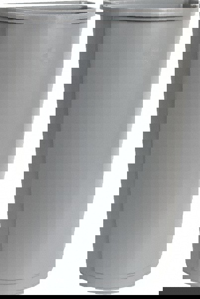 Untouchable Half-Round Plastic Receptacle, 21 gal, Plastic, Gray